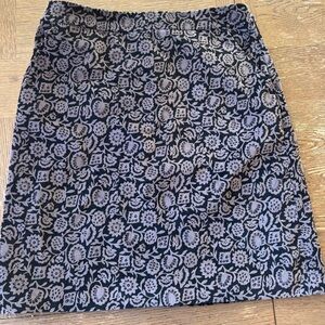 Boden Black and Gray Floral Pencil Skirt
